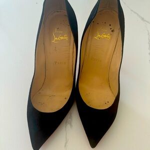 Christian Louboutin size 38 1/2 black suede shoe